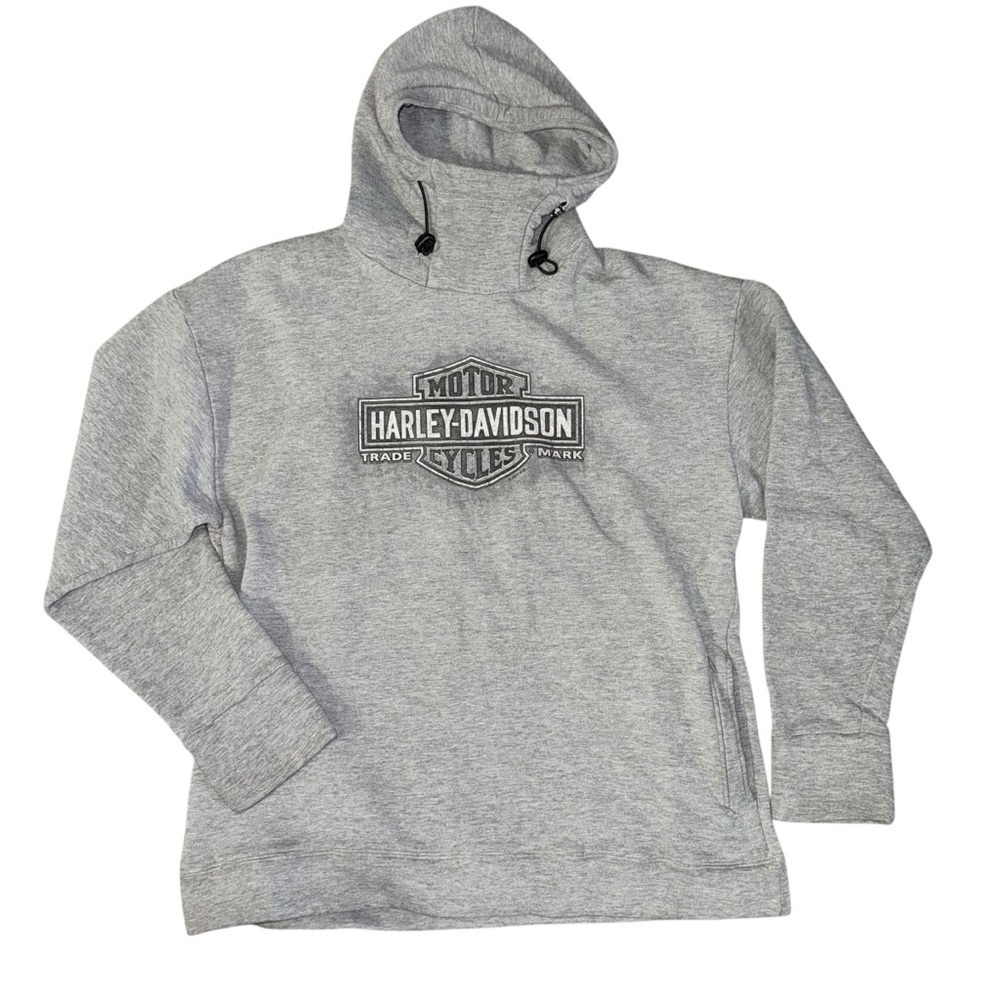 Harley-Davidson Hoodie Men’s Size Large Gray With Pockets St Paul MN Long EUC
